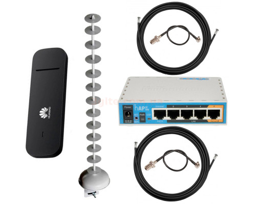  HUAWEI E3372h-320  + Mikrotik hAP ac lite + Антенный комплект MIMO на 20 ДБ
