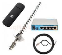 HUAWEI E3372h-320 + Mikrotik hAP ac lite + Антенный комплект 3G/4G LTE Антенна "Стрела" 21 ДБ
