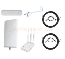 3G/4G Wi-Fi LTE роутер ZTE MF79+Антенный комплект с Антенной 3G / 4G LTE MIMO 2 x 24 dBi+маршрутизатор Netis MW5230+Кронштейн