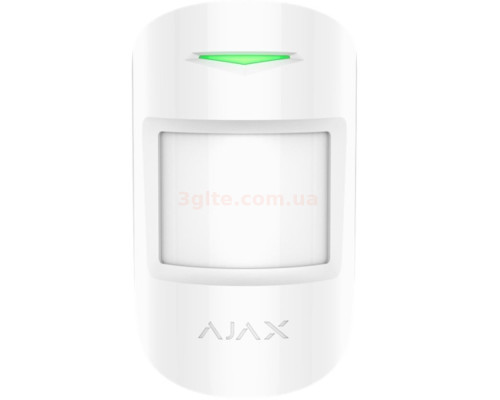 Бездротовий датчик руху і розбиття скла Ajax CombiProtect White